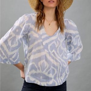 Anthropologie Laverne Cotton Blouse Size L